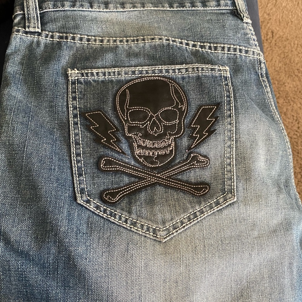Echo acid wash black/grey jeans size 42